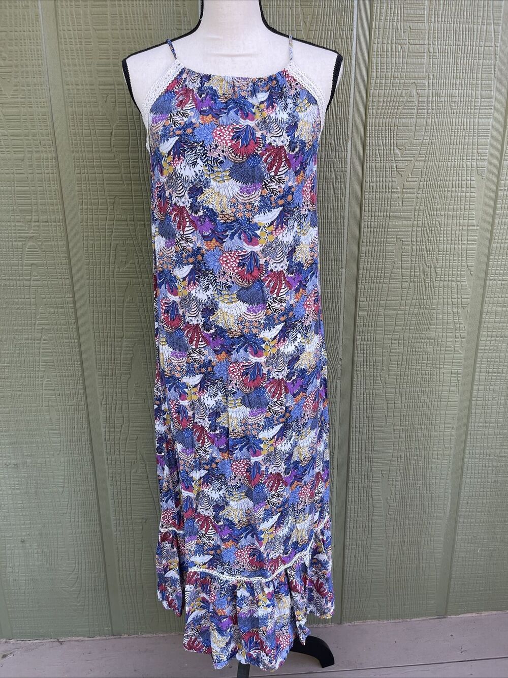 Easel Women’s Spaghetti Strap Maxi Dress Boho Size Small